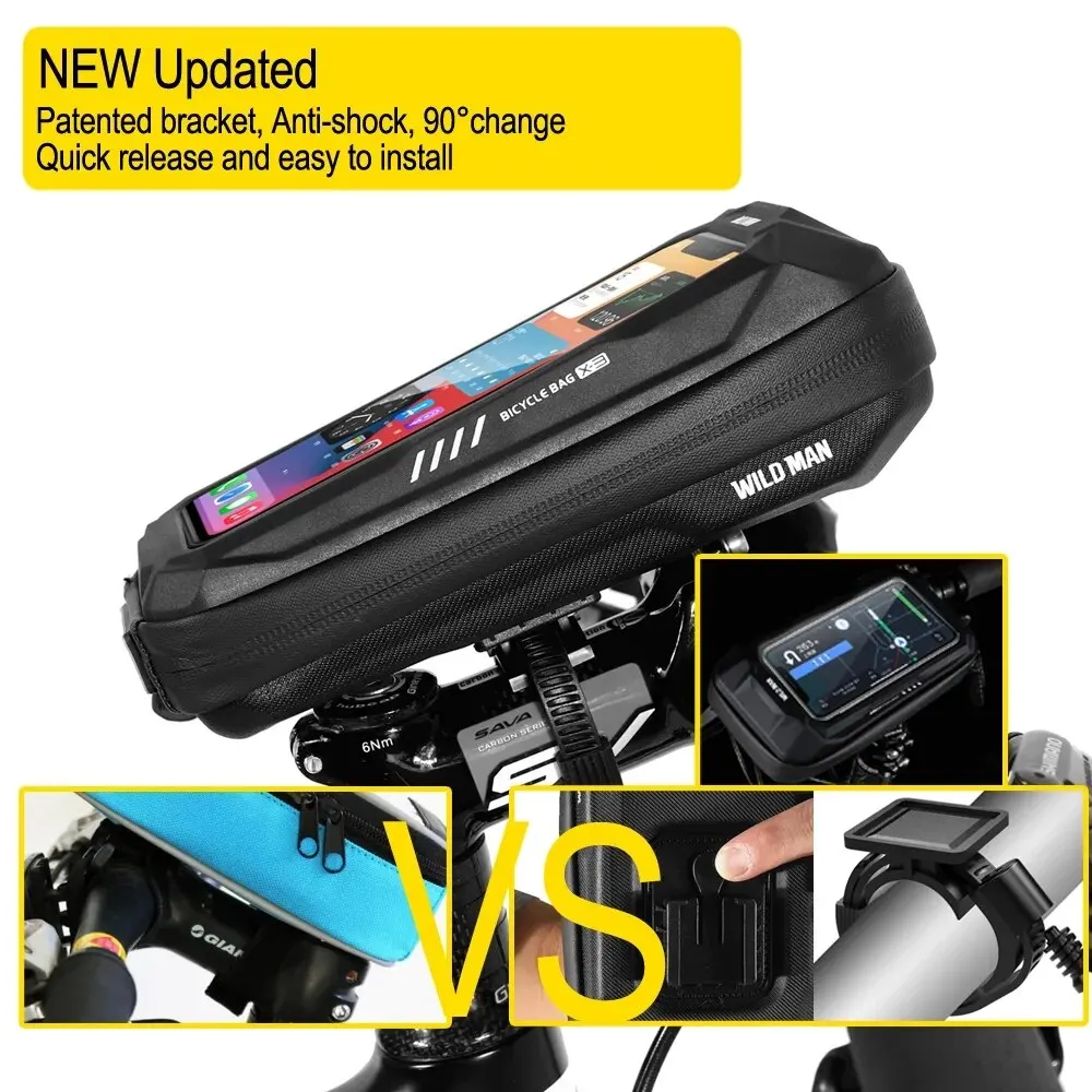 New Bike Phone Holder Bag Case Waterproof Cycling Bike Mount 6.9in Mobile Phone Stand Bag Handlebar MTB Bicycle Accessories