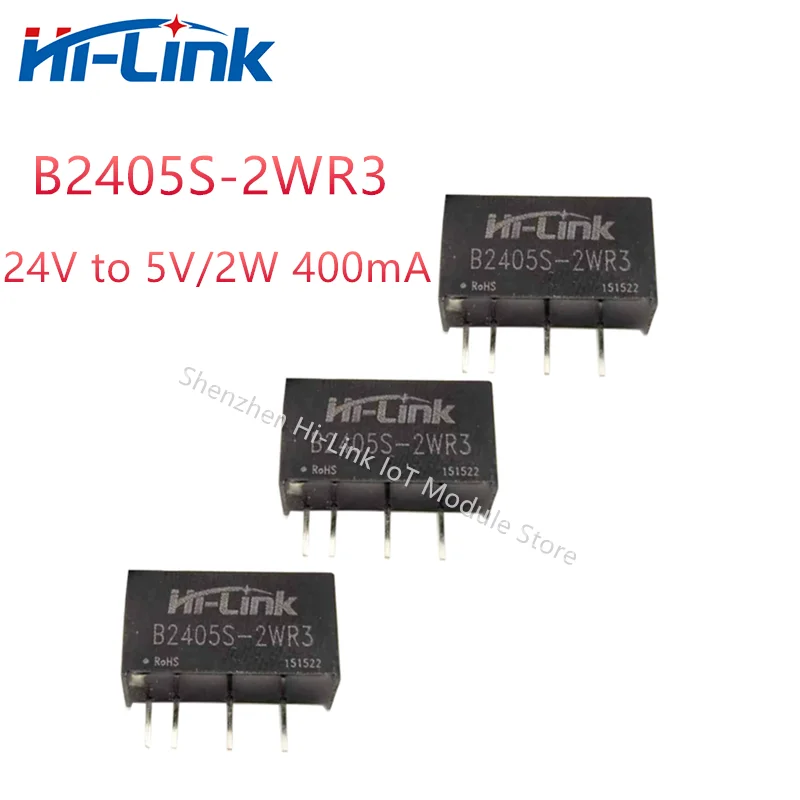 จัดส่งฟรี10ชิ้น/ล็อต Hi-Link ปริมาณน้อยโมดูลไฟฟ้าแยก B2405S-2WR3 5V 2W DC แปลงแรงดันไฟฟ้า DC