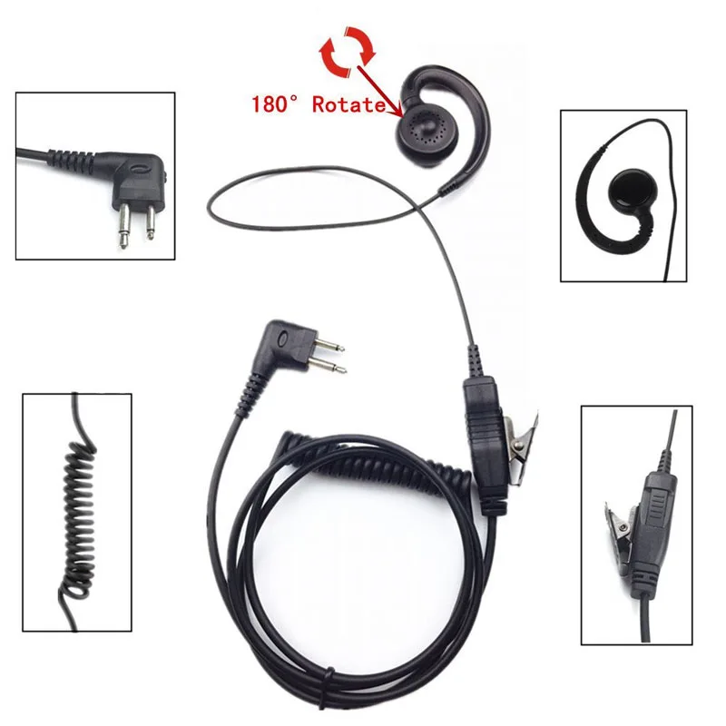 Ear Hook Earpiece Headset Headphone PTT Mic Microphone for Motorola EP450 EP350 CP040 GP300 GP88S CP140 CP160 Walkie Talkie