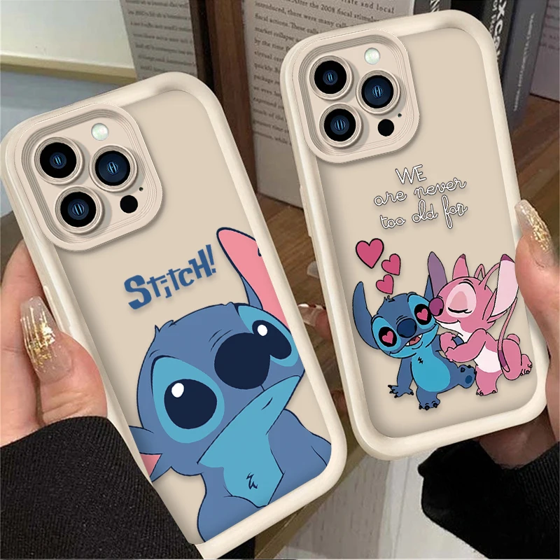 شقي لطيف غرزة جراب هاتف آيفون 17 الهواء 16 16E 15 14 13 12 11 برو ماكس X XS X S ماكس XR SE 2020 SE4 7 8 غطاء سيليكون