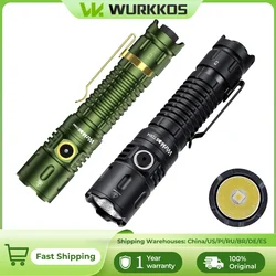 Wurkkos TD04 Flashlight 21700 Rechargeable Dual-Mode Tactical Flashlight USB-C Interface 3000 Lm Everyday Carry with Tail Switch