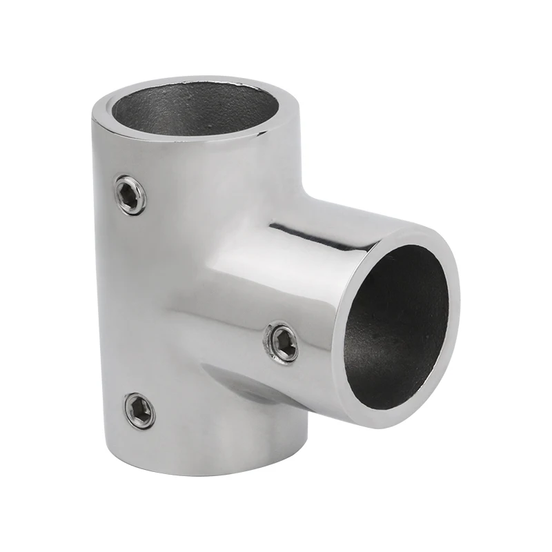 Alastin Tee Rail Fitting 3-Way 316 Stainless Steel Pipe Connector Polishing for 22mm/25mm/30mm/32mm Handrail Railing