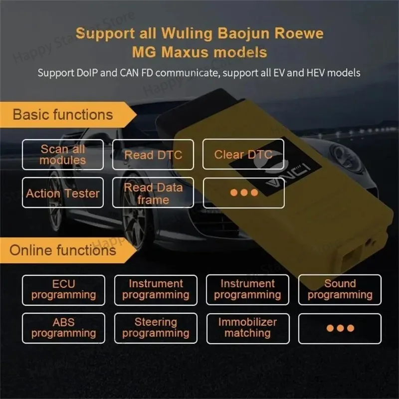 Vnci Vdi3 For Rongwei Mg Wuling Baojun Datong Diagnostic Interface Support Doip And Canfd Protocol,fit For Saic Group Software view 4