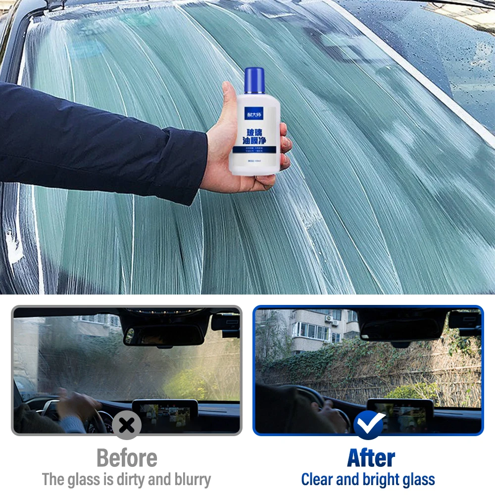 Car Glass Oil Film Remover Paste Window Grease Water Stain Removal Cleaner Windshield Polisher Stuff Windshield Coating Agent