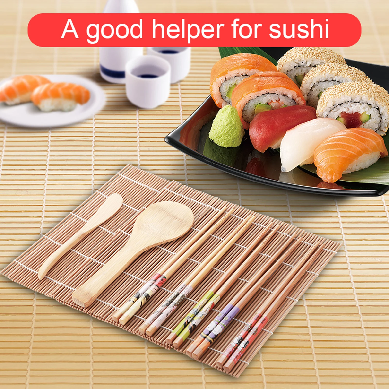 

/set Bamboo Sushi Making Kit Family Office Party Homemade Sushi Gadget For Food Lovers Sushi Kit Sushi Set Sushi Making Kit