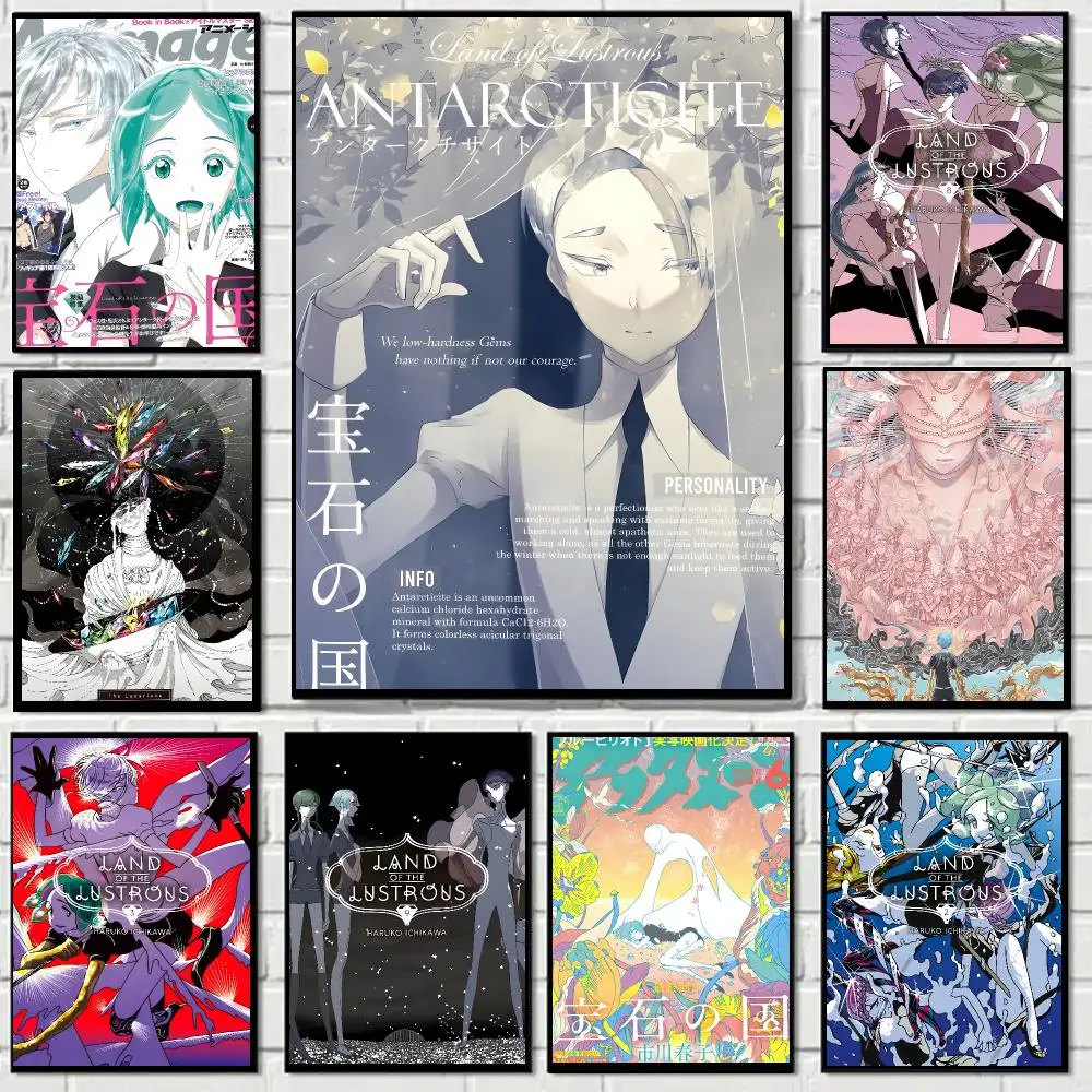 Cartoon L-land Of The Lustrous Poster Self-adhesive Decal Living Room Bedroom Party Bar Decor Moisture-proof Fade-resistant