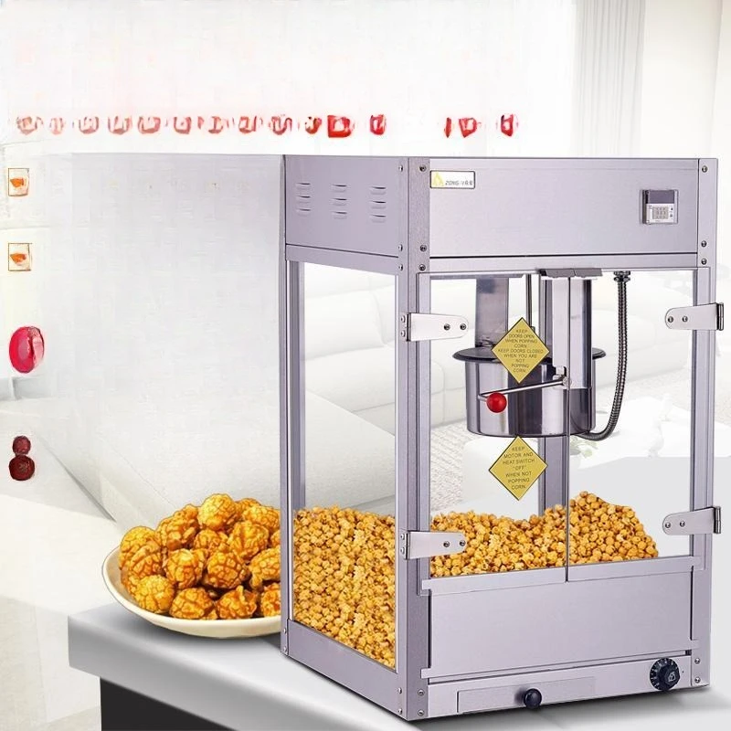 Commercial popcorn machine, automatic spherical popcorn machine, electric popping, corn puffing machine