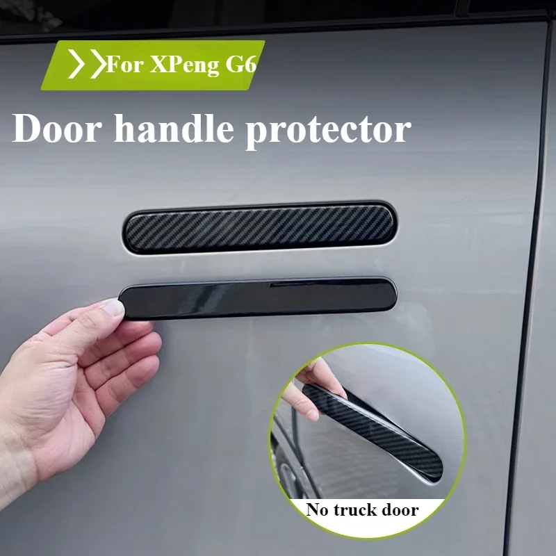 

For XPENG G6 Carbon Fiber Door Handle Cover Anti-Scratch Glossy Black Exterior Styling Accessories Custom Fit Upgrade