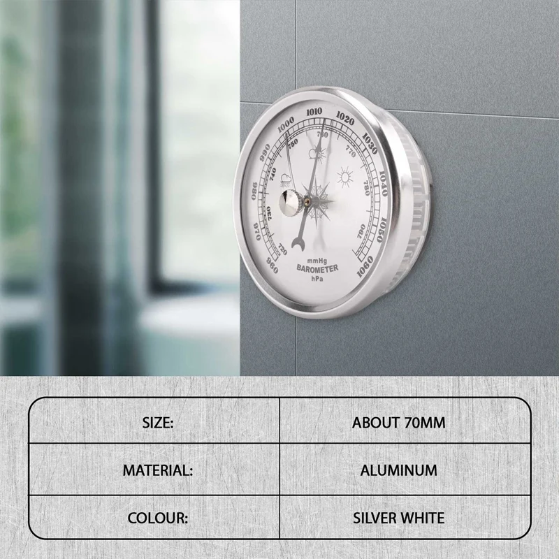 For Home Pressure Gauge Weather Station Metal Wall Hanging Barometer Atmospheric Multifunction Thermometer Hygrometer Portable