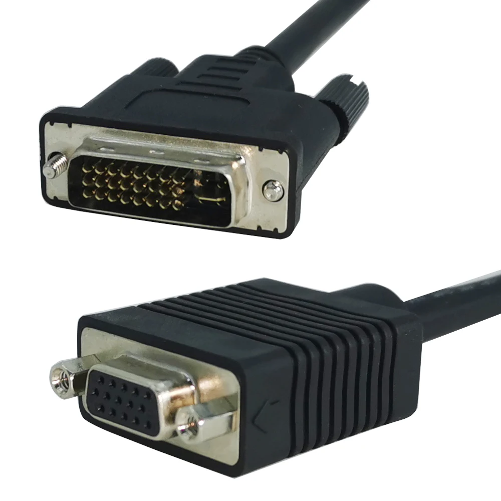 24+5 DVI to VGA Cable Adapter DVI-I Male to VGA Female Dongle Adapter cable