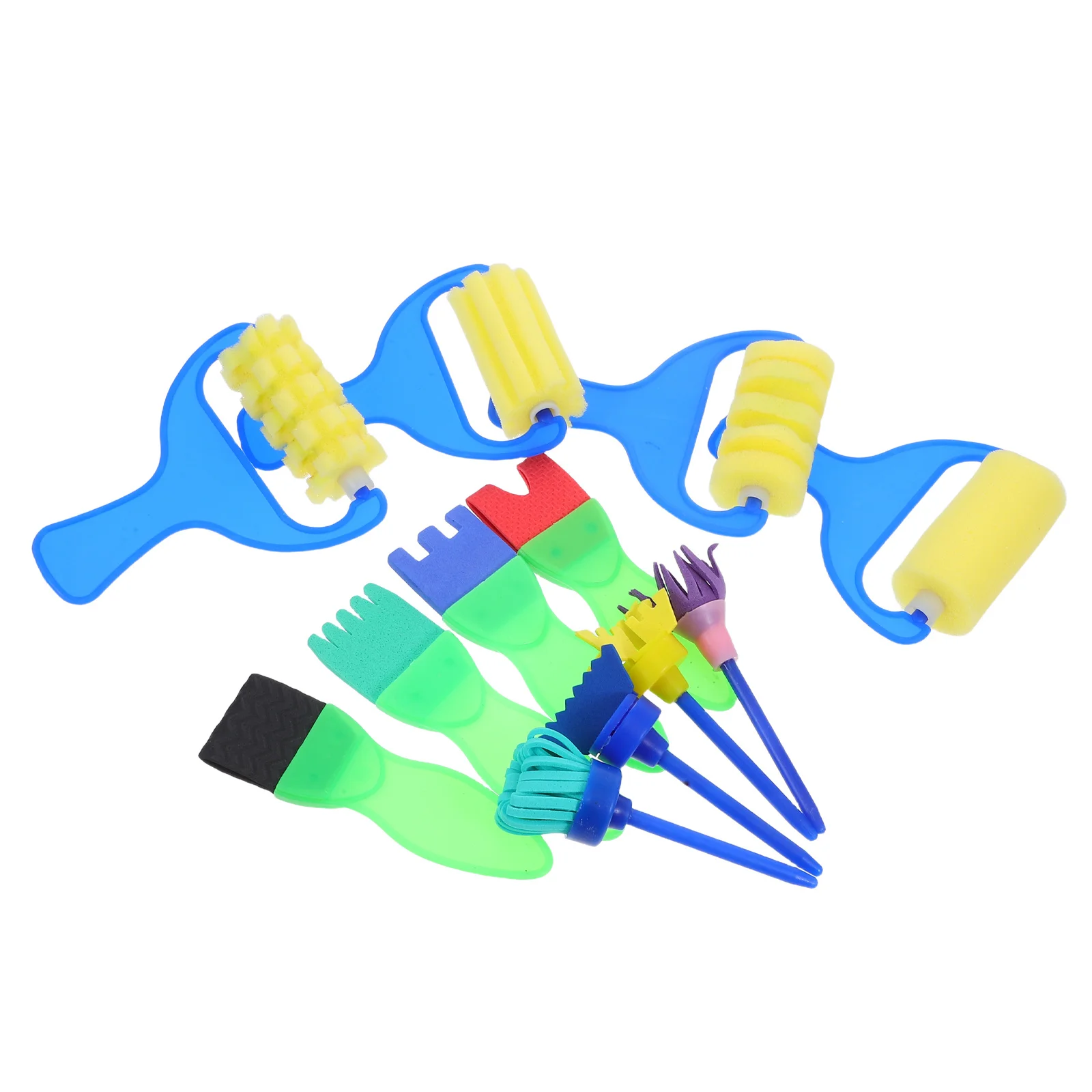 

12Pcs Child Sponge Painting Brushes Kit Reusable Washable Art Craft Tools for Toddlers Creative DIY Graffiti Drawing Fun