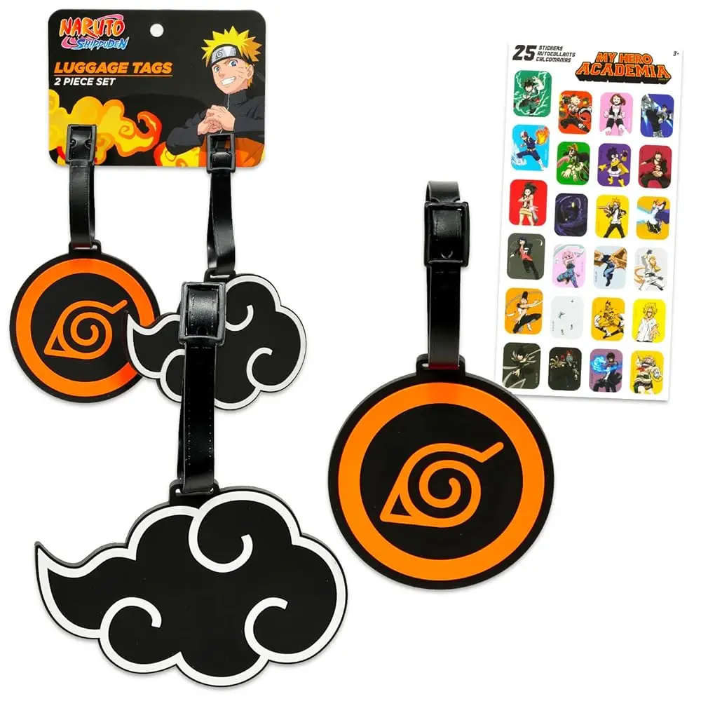 

Подарочный набор бирок для багажа - комплект из 4 коллекционных бирок для чемоданов Shippuden, модные аксессуары плюс наклейки | Аниме-путешествия А