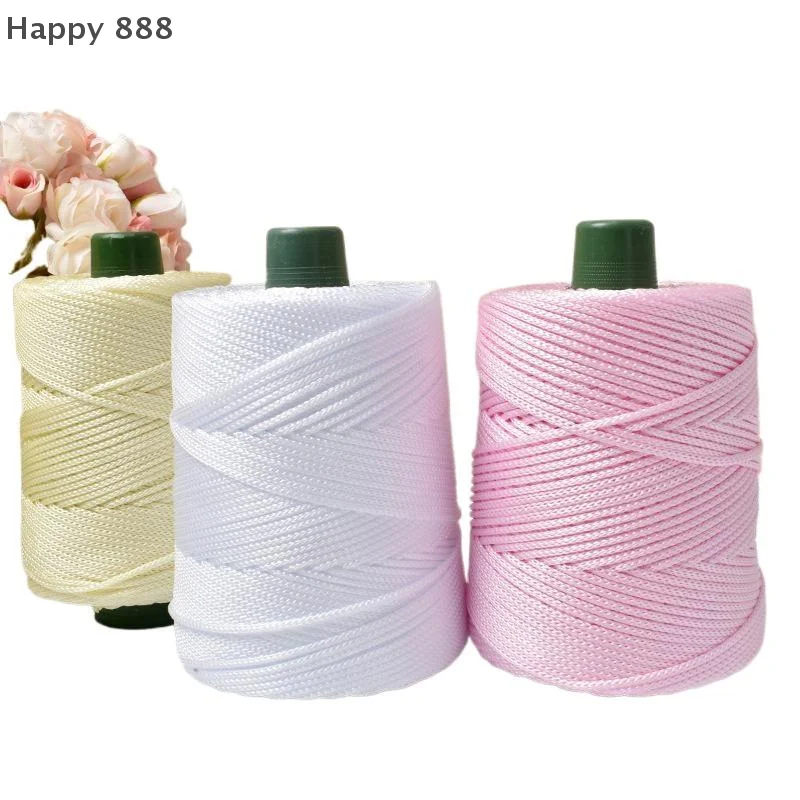 Light-Weight Ice Silk Yarn For Summer DIY Hand-Woven Sun Hat Bag Shoes Cushion Craft Rope Hollow Wool Crocheting Cushion