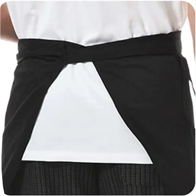 Waterproof and Anti-fouling Hotel Catering Kitchen Work Half Apron Waiter Apron Black Aprons
