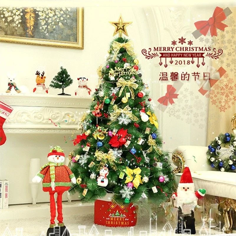 Luxury Encrypted Pine Needle Artificial Christmas Tree Set 1.5M 1.8M 2.1M 2.4M 3M Home Mall Holiday Scene Decoration
