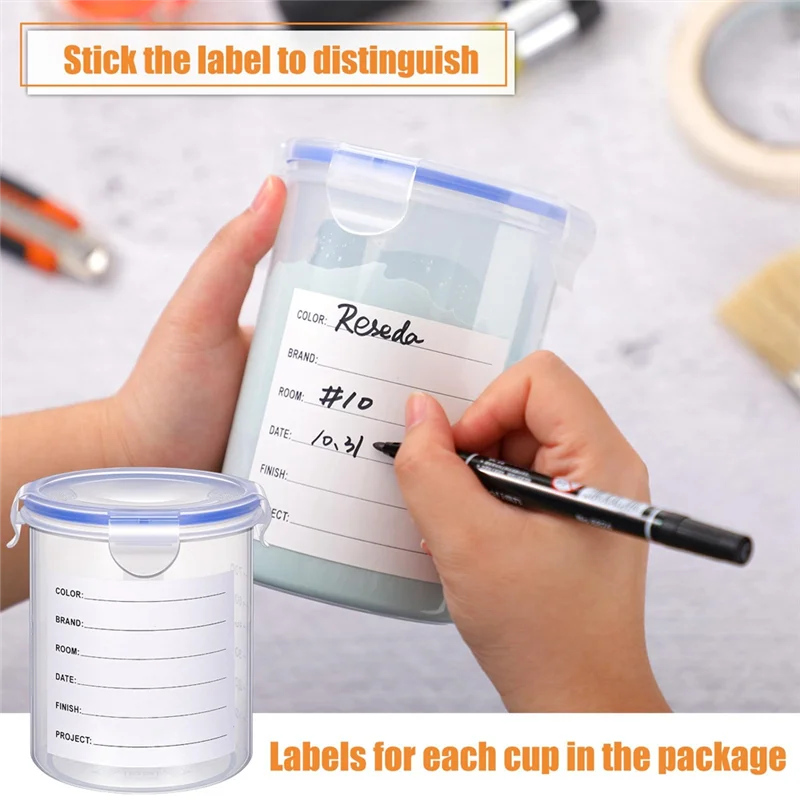 2025 Trend 8 Sets Paint Container Kit With Stainless Steel Mixing Ball Touch Up Paint Cups With Lids Paint Storage Containers Se