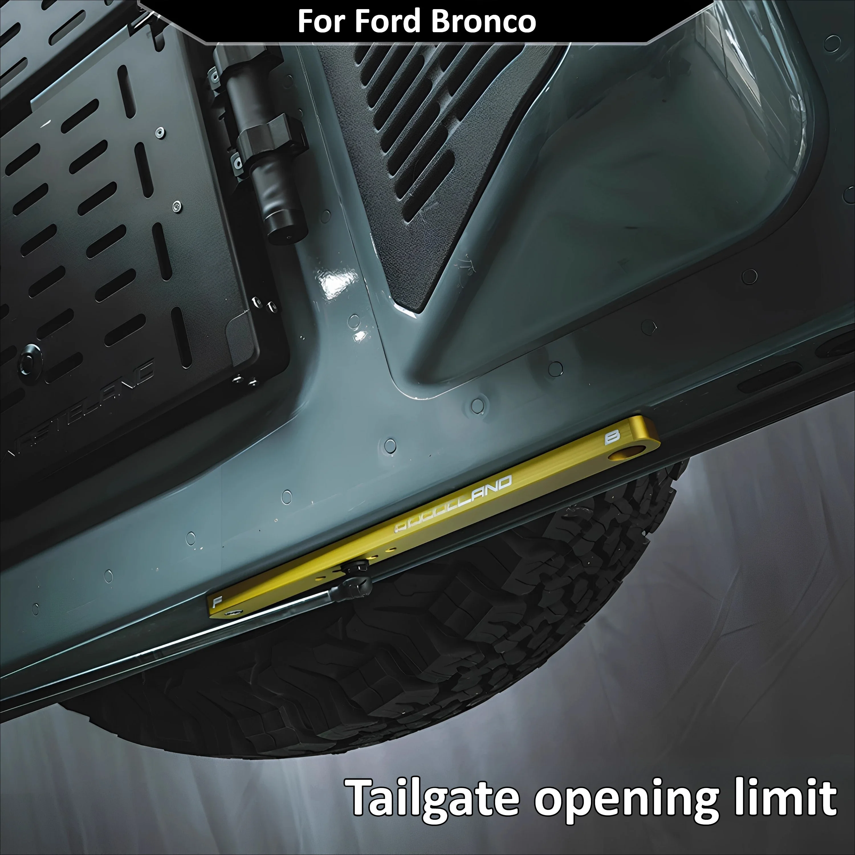 New For Ford Bronco Tailgate Opening Limit Non-destructive Installation Aluminum-magnesium Alloy Limiter Module