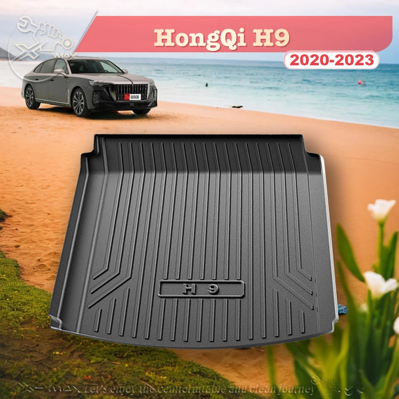 

For HongQi H9 2020-2023 Custom Fit Car Trunk Mat All Season Black Cargo Mat 3D Shaped Laser Measured Trunk Liners