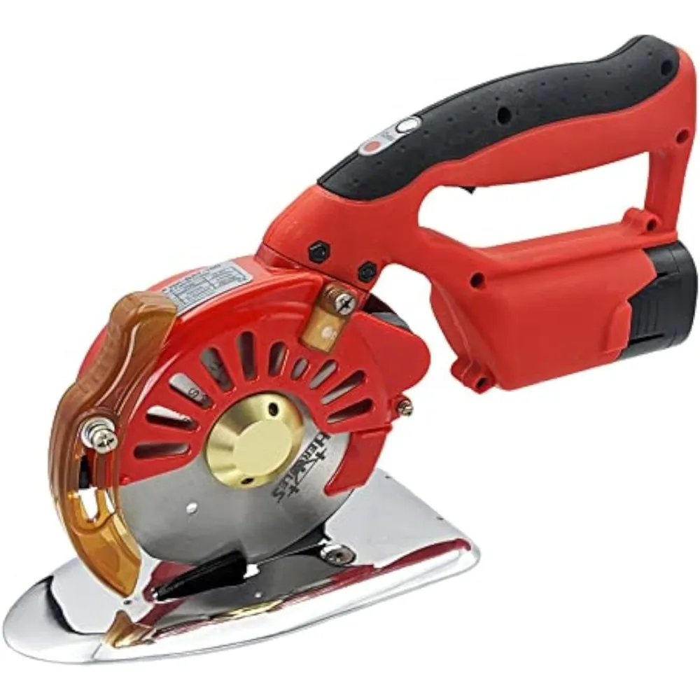 5-Speed Cordless Electric Rotary Cutter for Cloth/Leather/Natural Fabrics, 4In Single & Multi-Layer Round Knife Cutting Machine