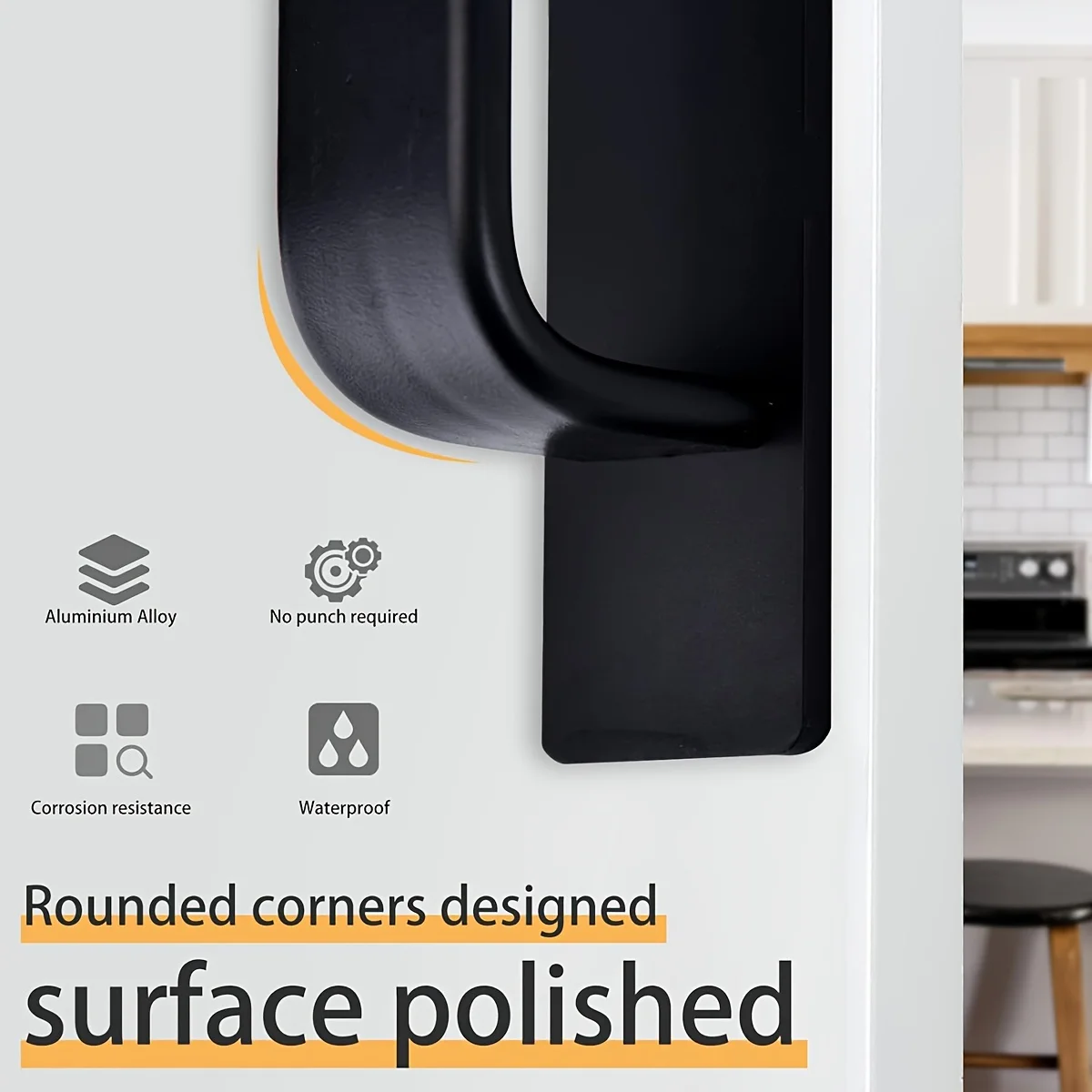Self-Stick Adhesive Cabinet Handles Stainless Steel No-Drilling Easy Installation for Cabinet Door Window Drawer  Refrigerator