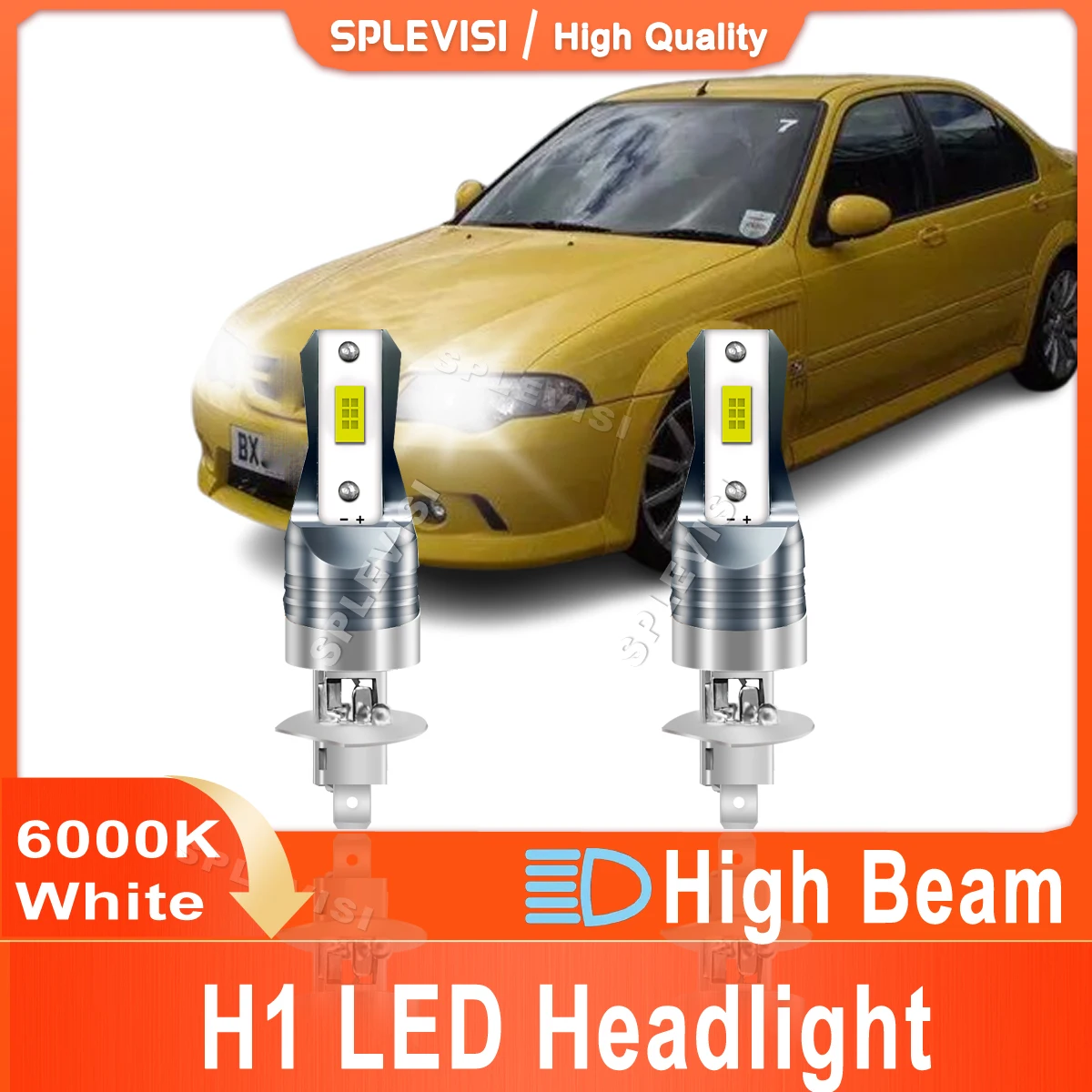 

SPLEVISI 2pcs CSP Chips Led Car Light H1 Headlight High Beam 90W 9000LM Bright White Fit For MG ZS 2001 2002 2003 2004 2005