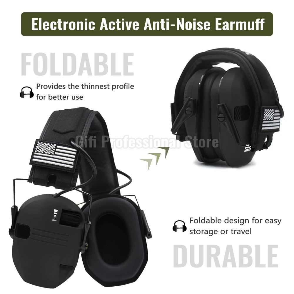 Tactical Headset Hearing Ear Protection 23dB Electronic Earmuffs Shooting Ear Protectors Hunting Noise Reduction Soundproof