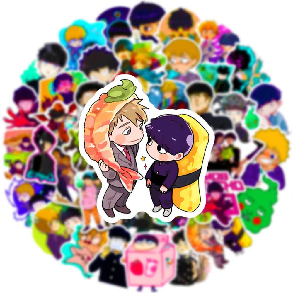 50Pcs Anime Two-dimensional Mob Psycho100 Series Graffiti Stickers Suitable for Laptop Helmets Desktop Decoration DIY Stickers