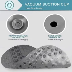 PVC Bathroom Non-Slip Mat with Suction Cup, Bathroom Shower Mat, Floor Mat, Bathtub Massage Mat, Drain Hole Bath Mat Non-Slip