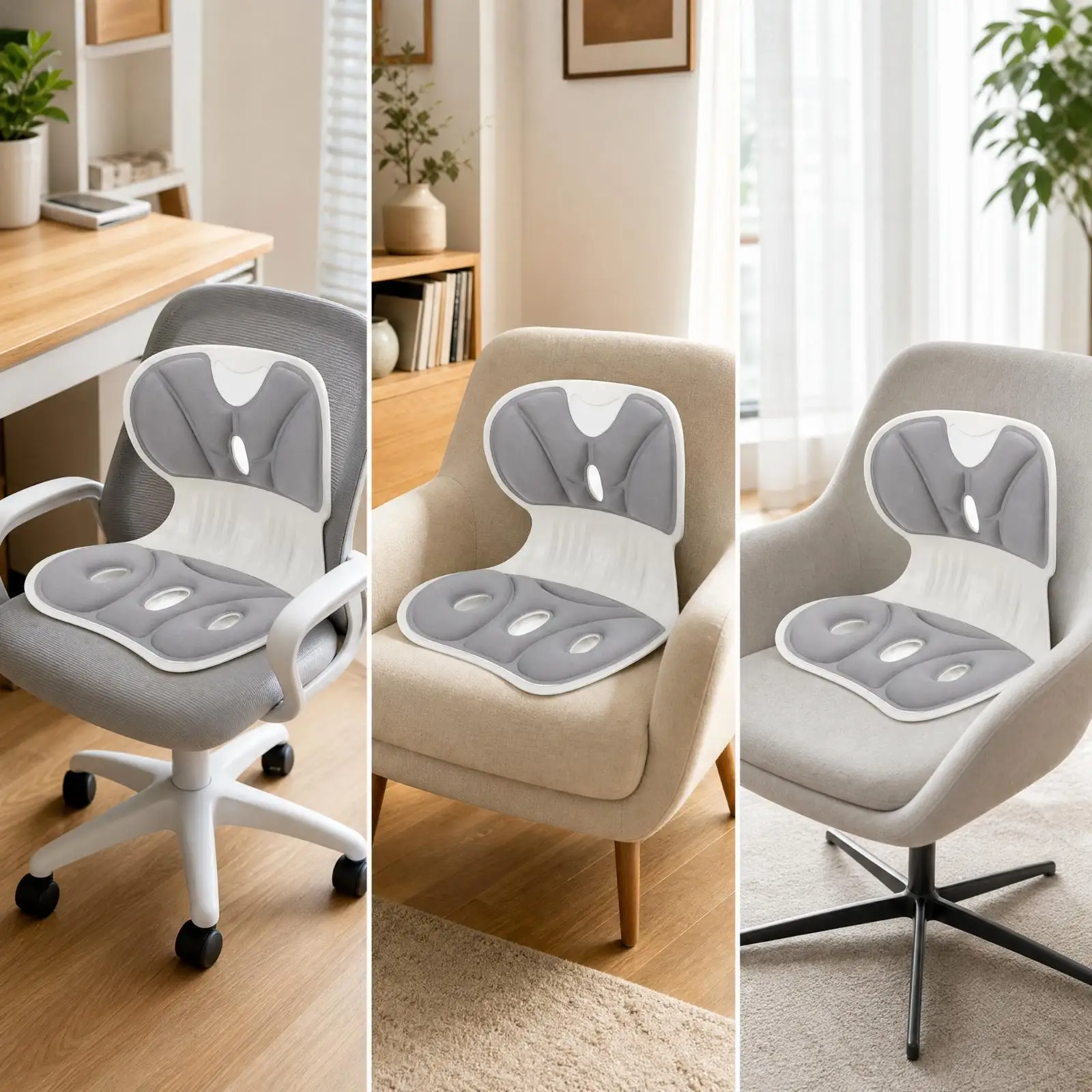 Posture Correction for seat Cushion with Backrest for Computer Desk Chair Ergonomic Ventilated Support Pad