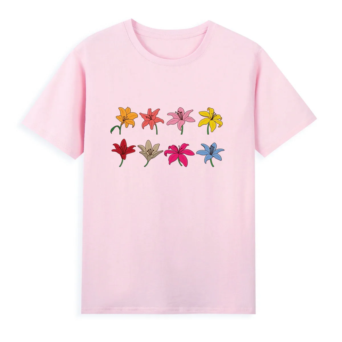 

Colorful Flower Beautiful T-shirt Original Brand Clothing Summer Short Sleeve tee Top Oversized tshirt A0160