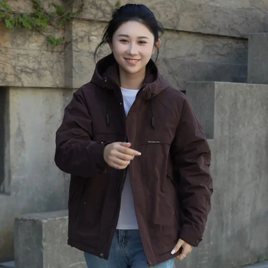 

Мужская теплая рабочая куртка с капюшоном, хлопковая, с длинными рукавами, модная повседневная верхняя одежда, теплая, с капюшоном, пальто