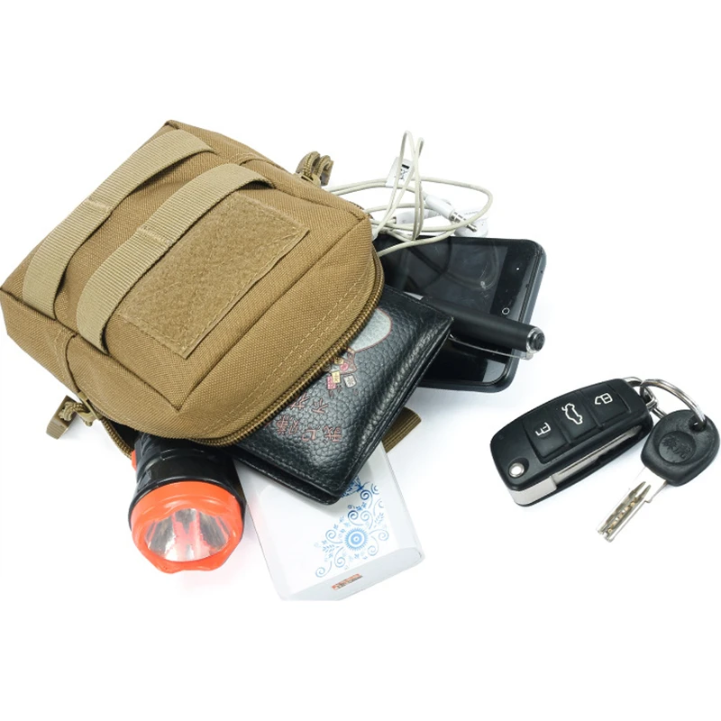 Tactical Waist Bag 600D Outdoor Waist Pack Molle Pouch Tool Zipper Waist Pack Hungitng Accessory Belt Pouch Multitool Portable