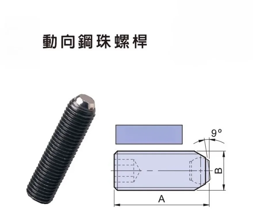 -2106 Dynamic steel ball screw bottom hexagonal end shape