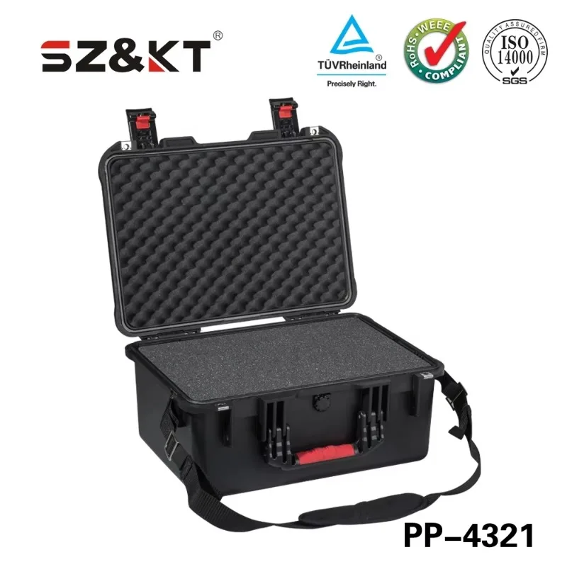PP-4321 Factory Wholesale Rigid Plastic Equipment Waterproof Safety Protection Toolbox with Custom Foam