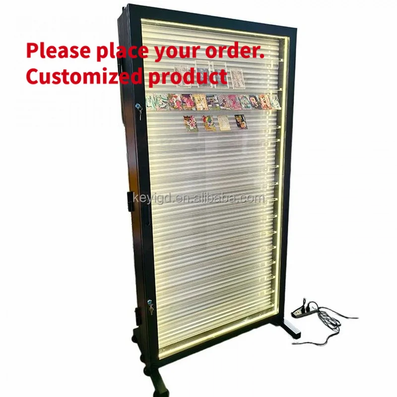 custom.Single and Double Sided Metal Frame Bracket Height Adjustable Acrylic Card Rails with Sliding Card Display