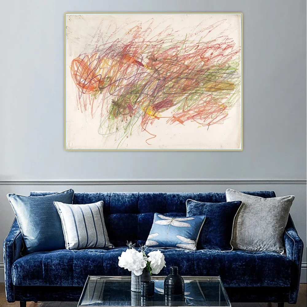 Citon Cy Towmbly《Untitled.1954》Canvas Art Oil Painting Artwork Poster Decorative Picture Wall Hanging Decor Home Decoration