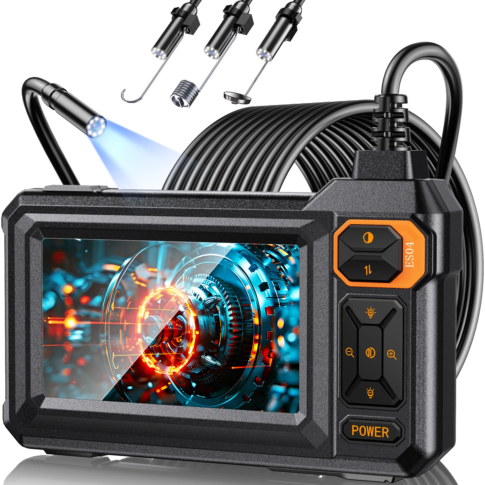 Industrial Endoscope Camera with Light 1920P HD Borescope IP67 Snake Camera for Inspecting Walls, Automotive Engines, Pipes