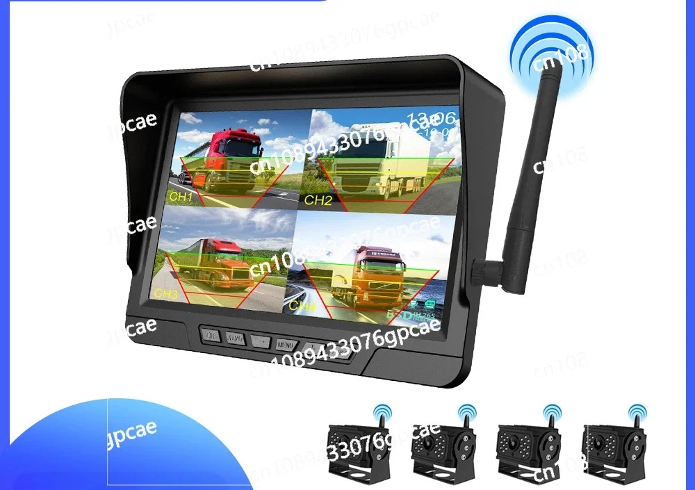 Trade New Wireless Vehicle Monitoring Reversing Camera High Definition Night Vision Dual Recording Bus Truck Driving Recorder