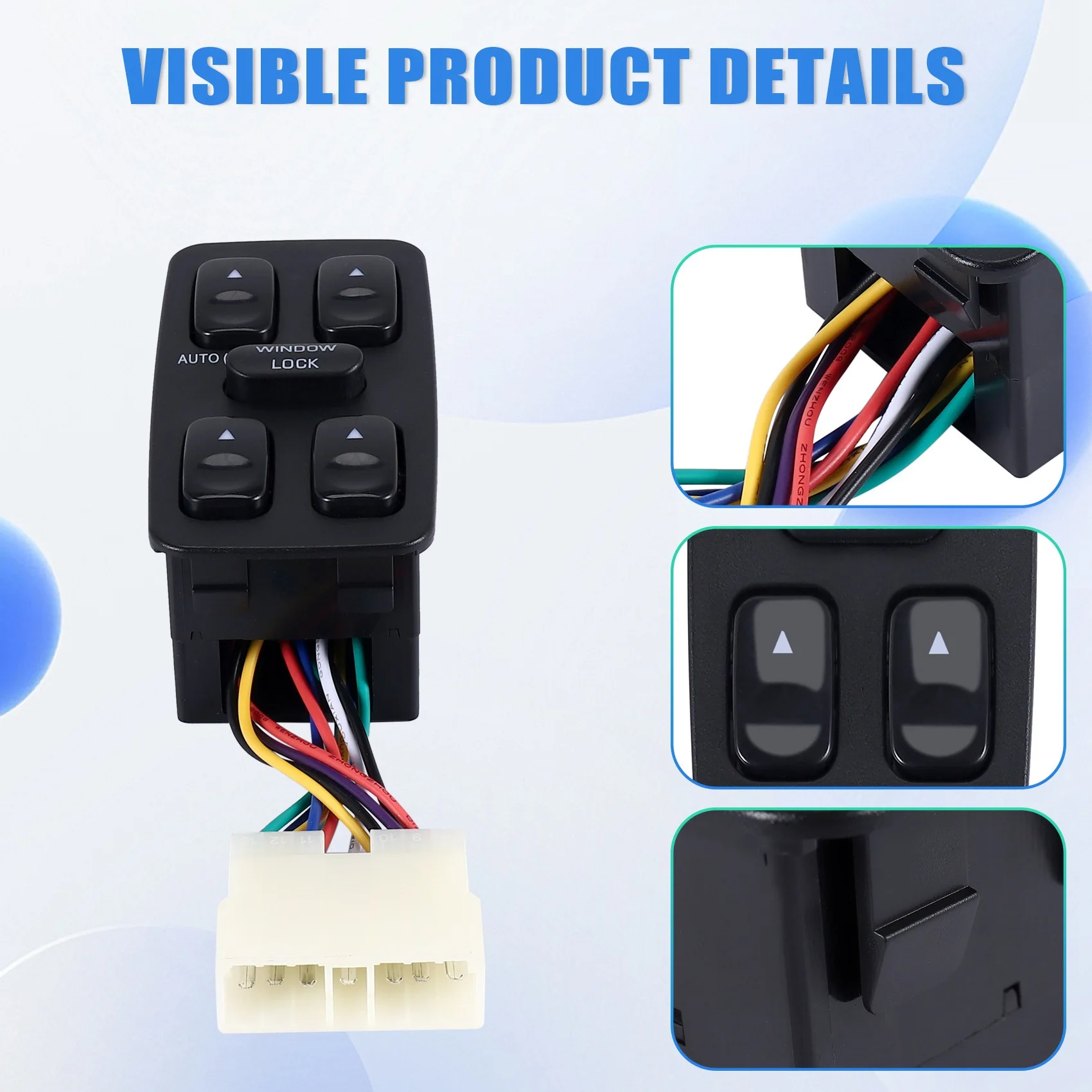 A67K-Front Left Driver Side Electric Power Master Window Switch 9357028001 For 1992-1994 Elantra Galloper 93570-28001