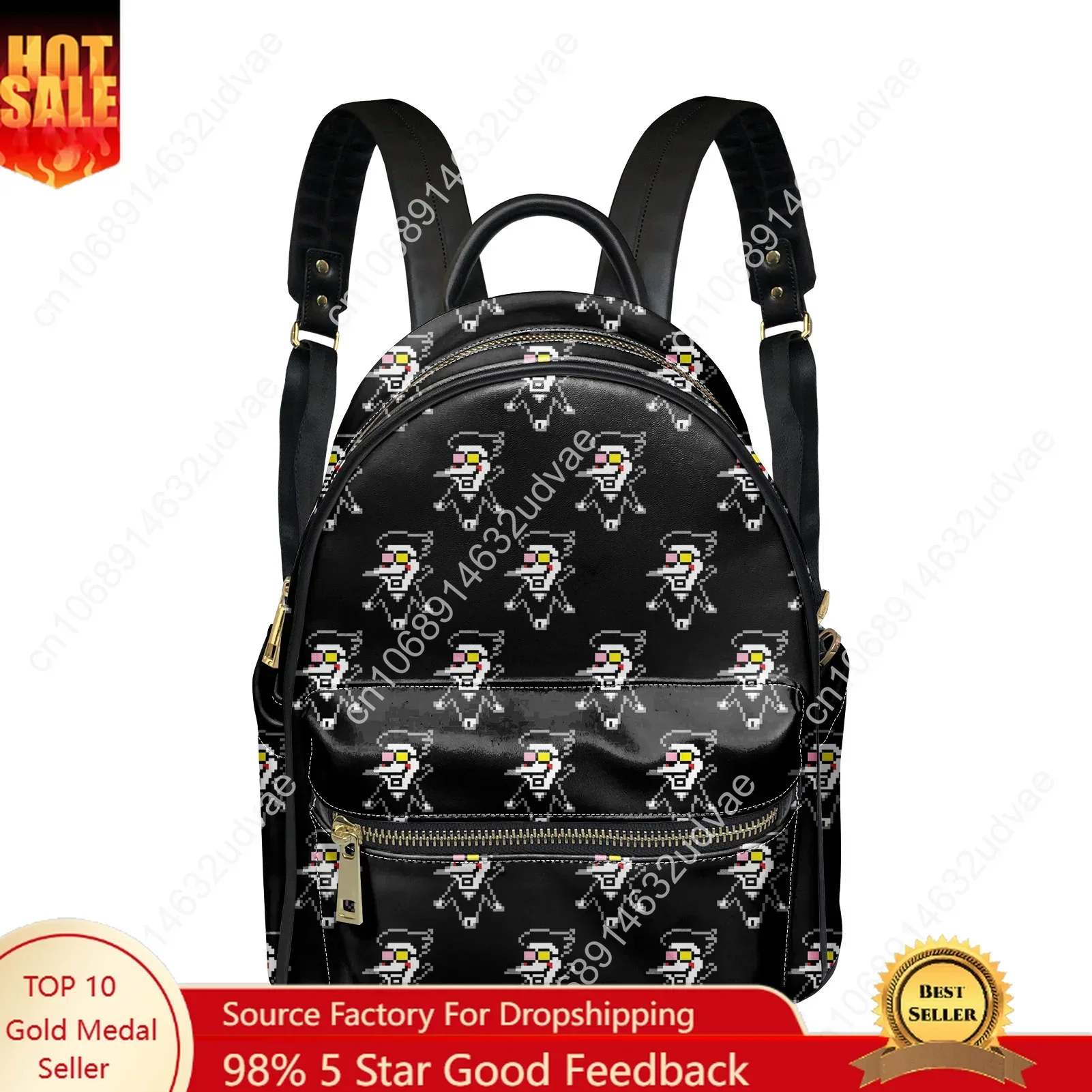 Deltarune Spamton Undertale Backpack Womens Men Knapsack Personalized Text Double Shoulder Bag Bookbag Rucksack Gift Daypack