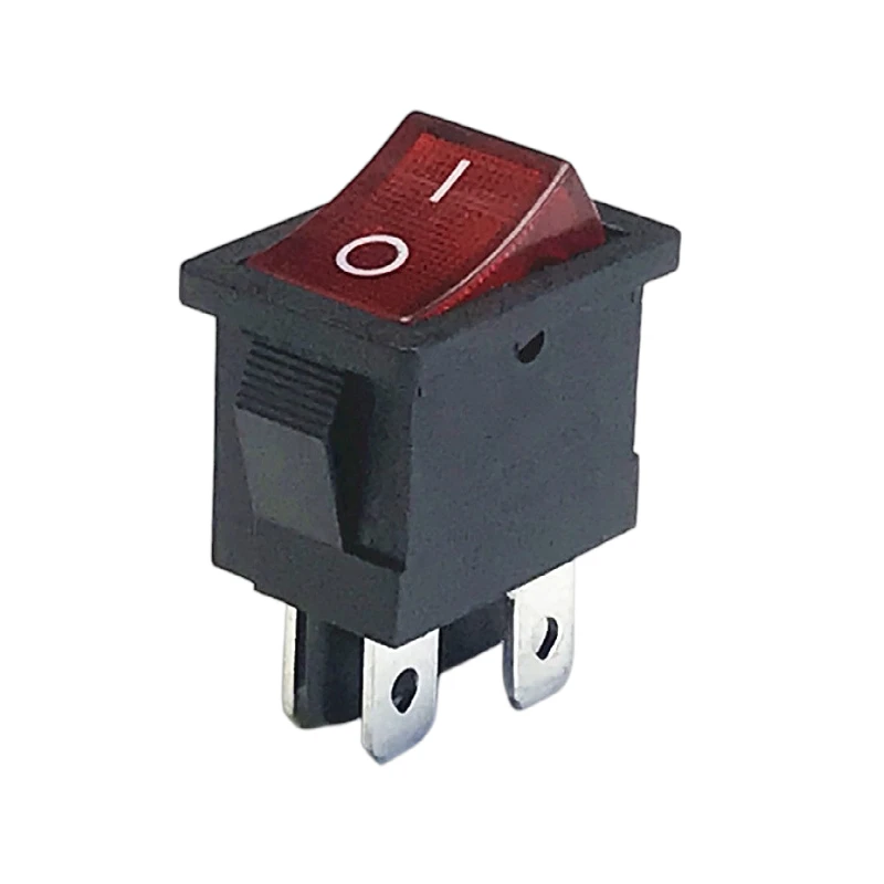 Interruptor Rocker Delicado com LED, KCD1-104, AC 250V, 6A, 4 pinos, vermelho, ligado, desligado, I, O, SPST, Snap no Mini Barco, 10 Pcs/Lot