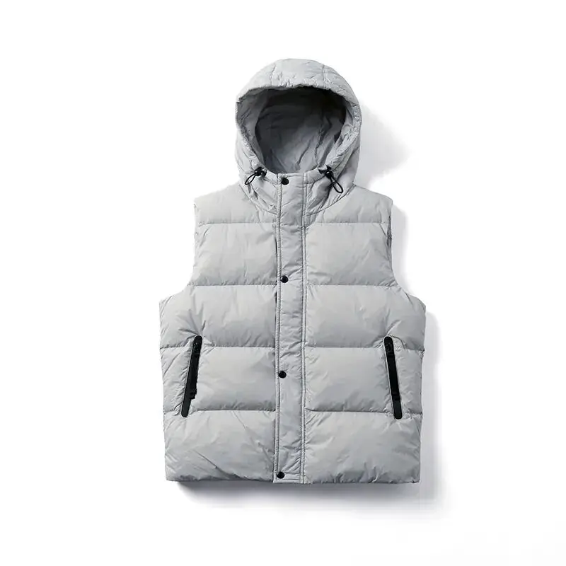 Alto allentato 90 Du down Jaet da uomo Thi caldo piumino resistente al freddo capispalla tessuto in nylon decorazione con cerniera