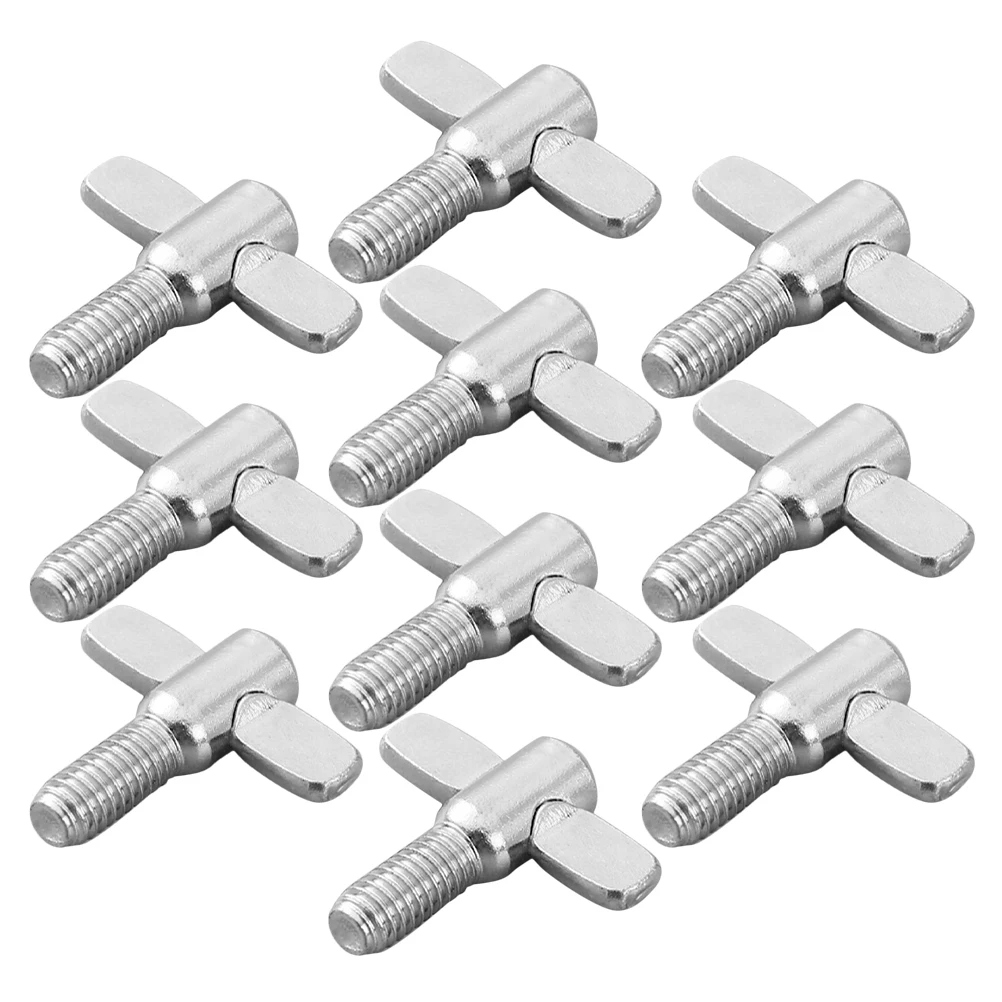 

10pcs Drum Rack Accessories M6*10 *20 Aluminum Screws Wing Bolt Cymbal Stand Drum Set Replacement Fastener Hardware