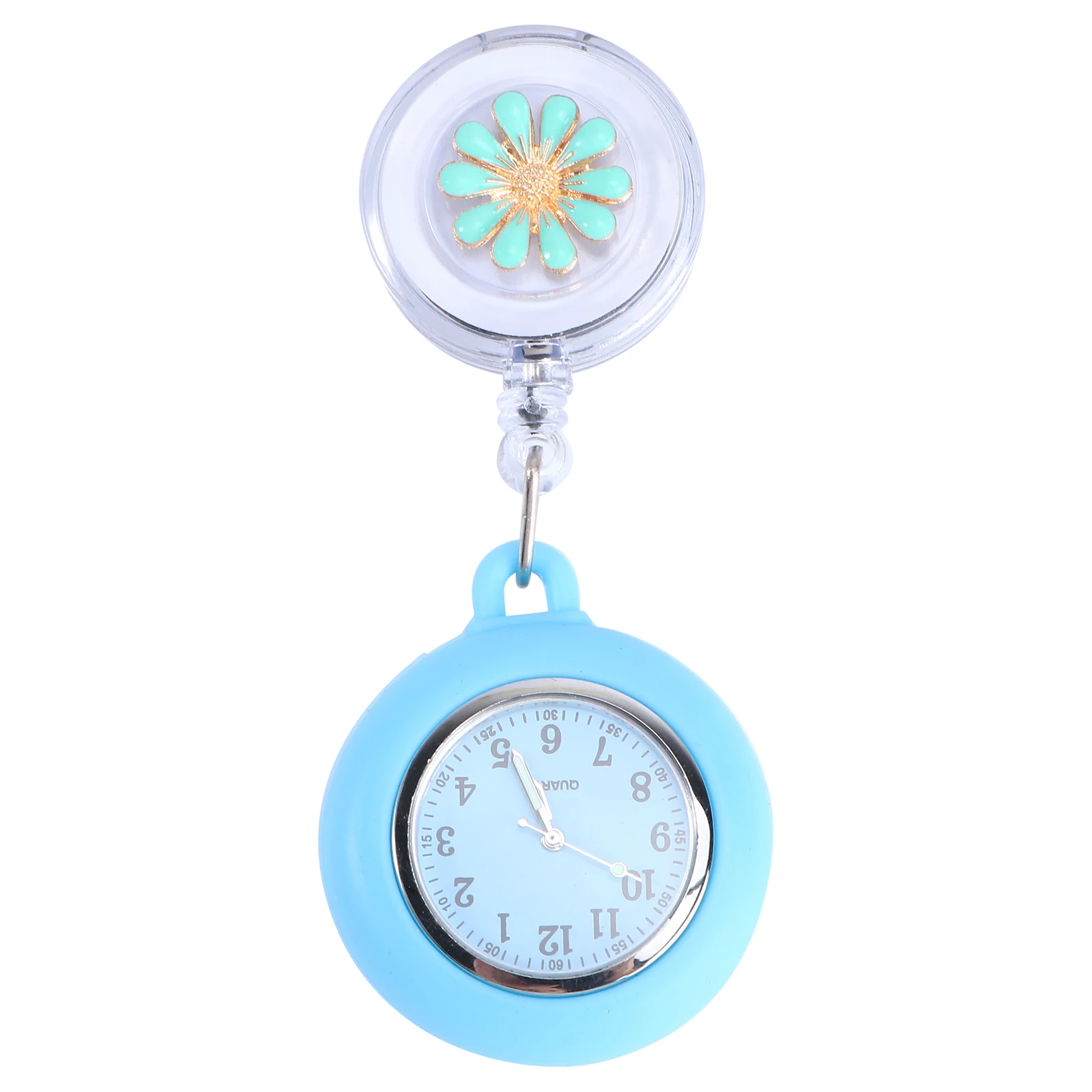 

1pc Chest Watch Pocket Watches Alloy Material Clear Glass Lens Retractable Nurse Watch Chain Practical Gift for Nurses