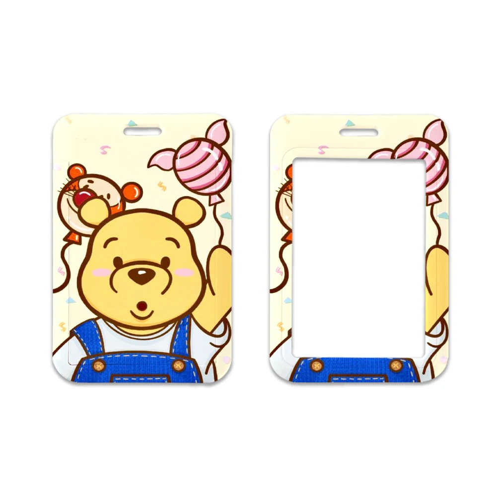 

Hot-selling ID Card Holders Lanyards Pooh Bear Girls Door Card Case Hanging Rope Badge Holder Neck Strap Card Small Gift