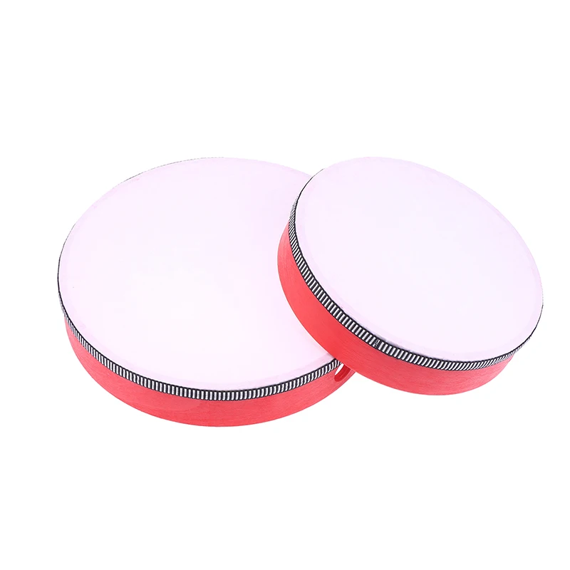 Drewniany bębenek dla dzieci, czerwony, instrument perkusyjny, bębenek ręczny, zabawka edukacyjna, bębenek do uderzania, 10-25 cm