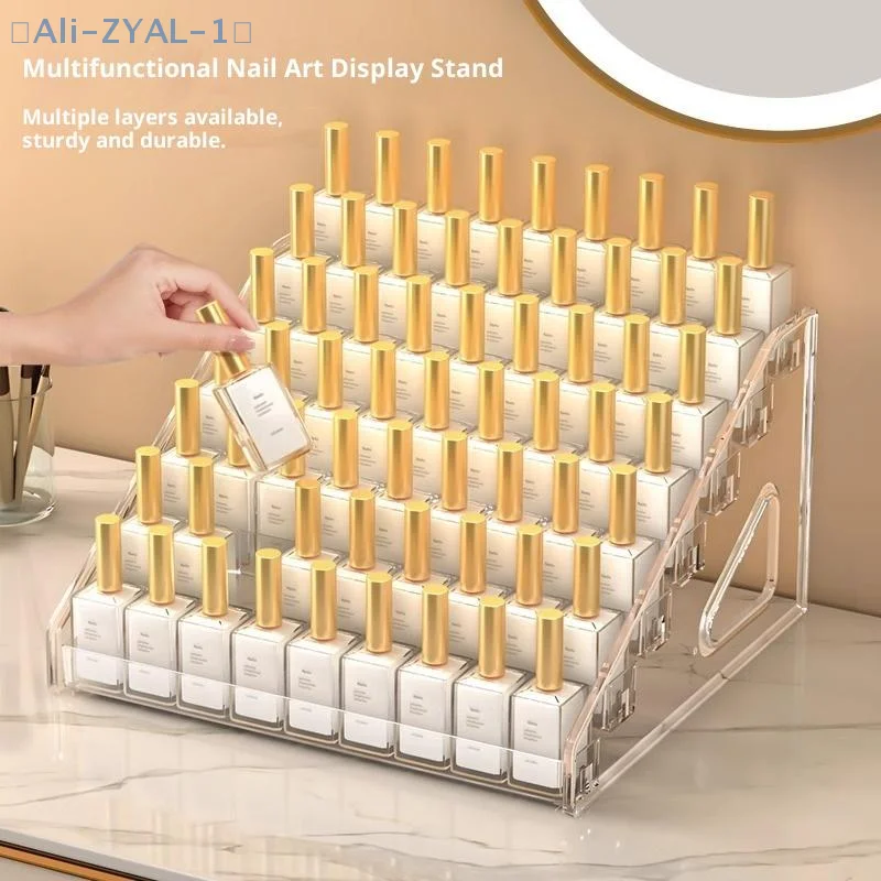 【ZYAL-1】Acrylic Transparent Multi-layer Nail Polish Display Stand Lipstick Storage Box Plastic Nail Salon Cosmetic Display Rack