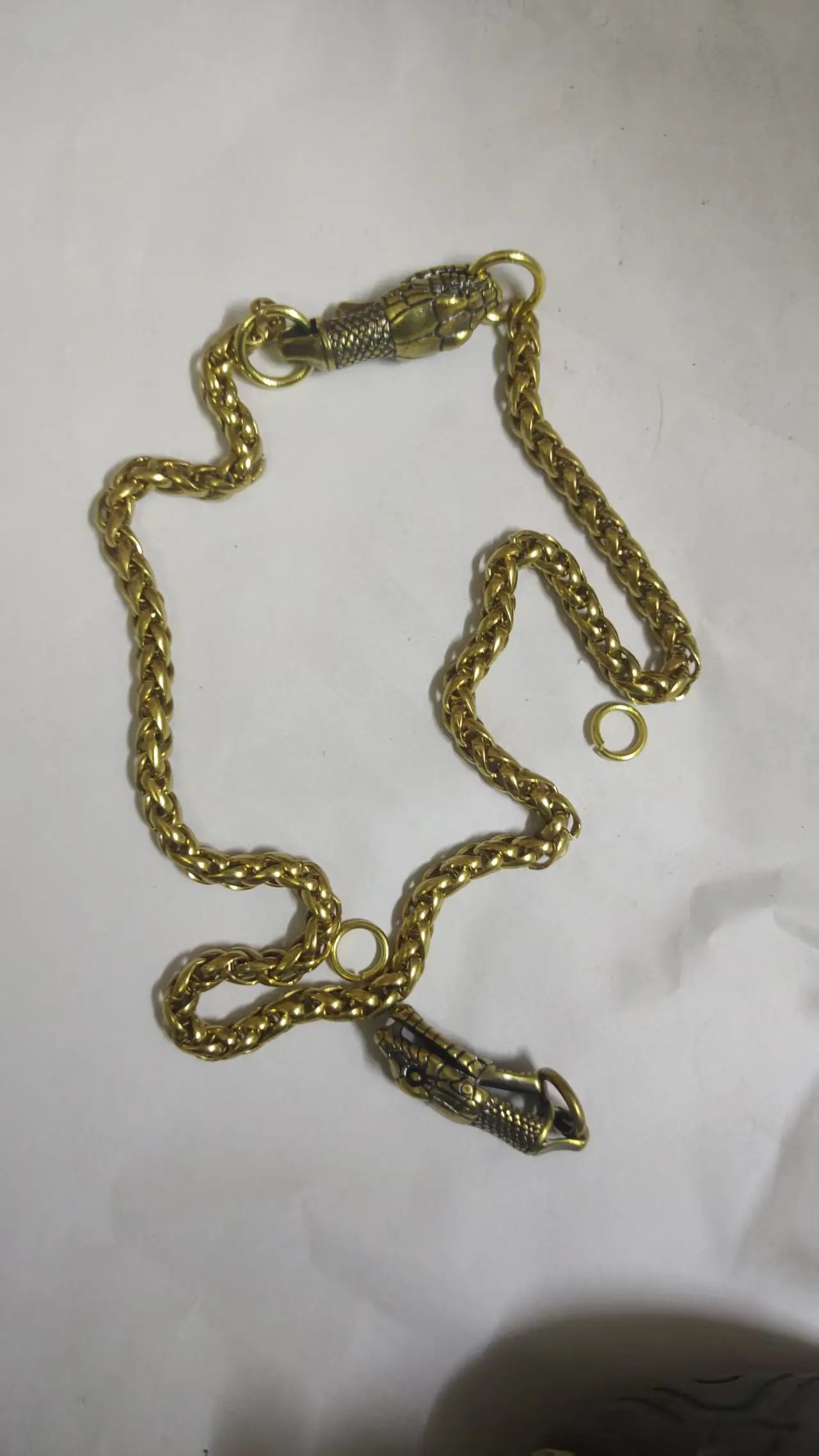 custom order for 31 snake necklace,  byzantine chains,  snake clasp