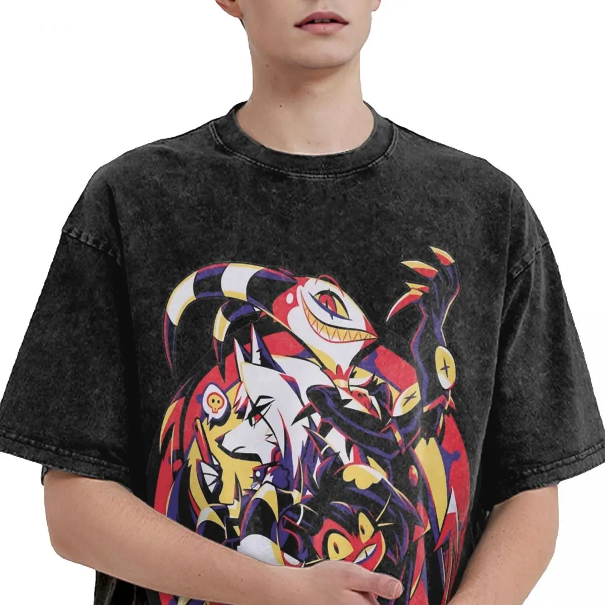 تي شيرت أنيمي Helluvaed ، moxie ، Millie ، Loona ، عصري ، رائع ، أكمام قصيرة ، تي شيرت كلاسيكي ، توب شاطئ ، تي شيرتات غير رسمية ، مقاس كبير #5