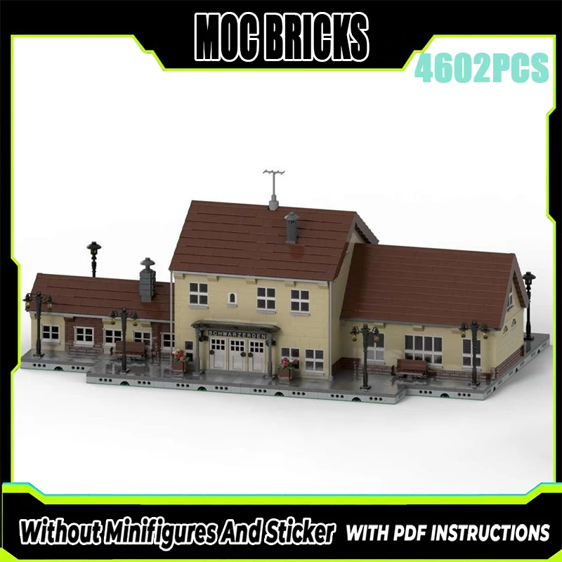 

Exquisite new product MOC building block model German railway station technology modular children's toy DIY assembly set